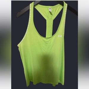 Under Armour Lime Green Racerback Tank with White Logo